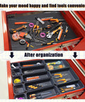 Tool Box Organizer With Tray Dividers For Silverware And Hardware Storage In Drawers, Workbenches, Desks And Cabinets
