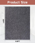 Oversized Garage Floor Mat For Under Your Car, 8.8 By 22 Feet, Grippy Non Slip Waterproof Oil Absorbent Parking Mat, heavy duty gray mat