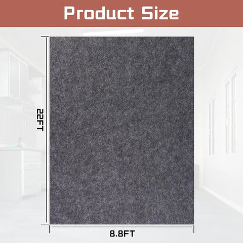 Oversized Garage Floor Mat For Under Your Car, 8.8 By 22 Feet, Grippy Non Slip Waterproof Oil Absorbent Parking Mat, heavy duty gray mat