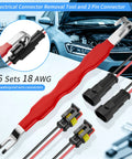 Heavy Duty 11 Piece Electrical Disconnect Pliers And Wire Stripper Kit With Hose Clamp Tool And Six 2 Pin Connector Sets. Tool and waterproof connectors.
