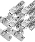 Four Pack Full Overlay Cabinet Door Hinges With Soft Close And Hydraulic Action, Smooth Quiet Close, 4 Piece Set For Kitchen And Bathroom Cabinets, Durable Stainless Steel Hinges