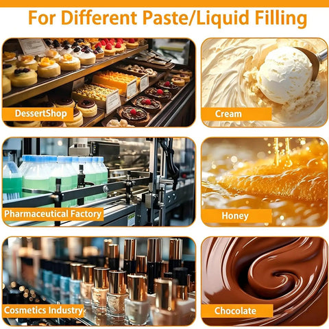 Pro Grade Donut Filler Machine 5L Manual Injector applications in dessert shop, cream filling, honey, cosmetics, chocolate