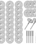 Dope 30 Piece Diamond Cutting Wheel Kit for Rotary Tools With 6 Mandrels and Screwdriver, 22mm Cutting Discs for Metal Wood Plastic