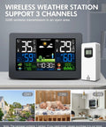 Weather Station Wireless Indoor Outdoor Digital Thermometer With Remote Sensor 7.5 Inch HD Display All In One Home Weather Station