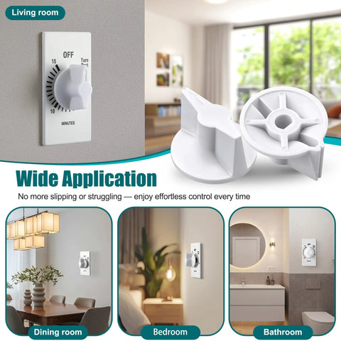 4 Pack Timer Knob Replacement For 146MT574 Compatible With FD Series Spring Wound Timers on wall mount in living room