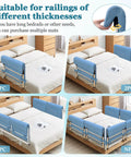 Thickened Two Pack Bed Rail Pads For Hospital Beds, Cushioned Foam Bumpers on bed illustrating full rail coverage setup.
