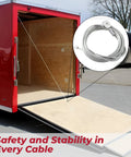 Two Pack 150 Inch Heavy Duty Galvanized Steel Ramp Door Cable Kit For Enclosed Cargo Trailers, Fits 12.5 Foot Doors
