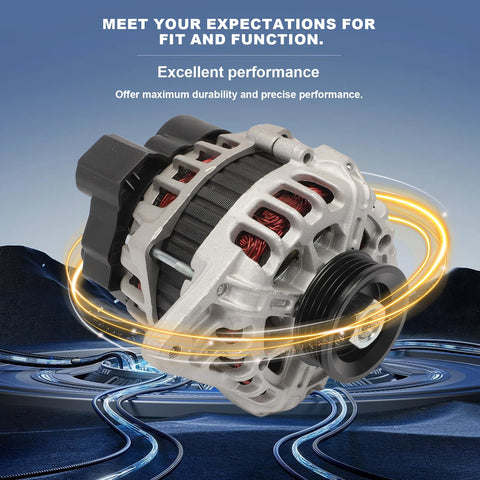 Alternator Replacement For Hyundai Elantra 2.0L 2007 2012 And Kia Soul 2.0L 2010 2011 Spectra Spectra5 2.0L 2007 2009, 90A 12V