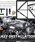 Silicone Vacuum Hose Kit For Cars Six Sizes From 1/8 To 3/8 Inch With 64 Connectors And 24 Clamps 94 Piece Set in engine installation.