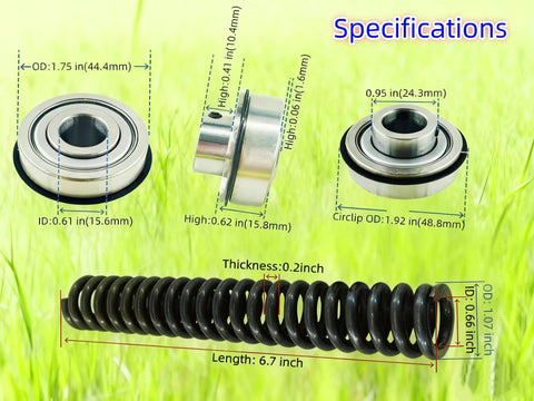 Specifications of All In One Clutch Rebuild Kit With Friction Disc, Compression Spring, Throw Out Bearing And Spiral Roll Pins For Durable Replacement Fits Cub Cadet Lawn Tractors