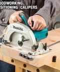 16 Inch Positioning Calipers For Circular Saw Featuring Stainless Steel Skate Plate Guide in use on a wooden board.