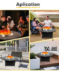 48 Inch Fire Pit Surround Tabletop For Solo Stove Bonfire And Wood Burning Pits, 28.4 Inch Inner Diameter in various settings