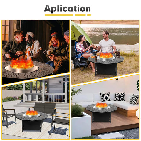 48 Inch Fire Pit Surround Tabletop For Solo Stove Bonfire And Wood Burning Pits, 28.4 Inch Inner Diameter in various settings