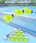 12 Pack Nylon Badminton Shuttlecocks For Backyard Fun And Outdoor Play, Wind Resistant 5.5g Weighted Birdies on a court