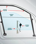 Power Window Regulator With Motor For 2007 Through 2018 Jeep Wrangler JK Rear Right Passenger Side Easy Install Direct Fit OE Replacement 748 911 diagram