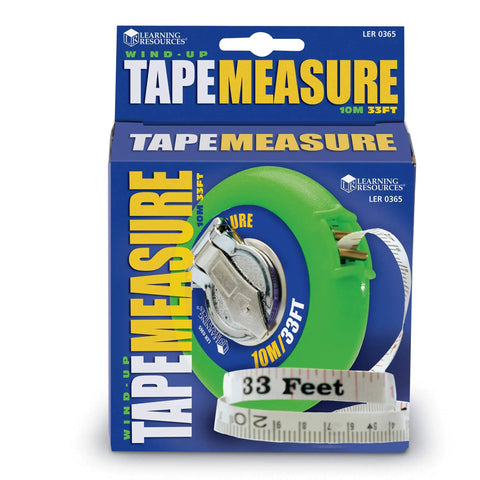 Hands On Wind Up Tape Measures For Kids Ten Meters And Thirty Three Feet Easy To Use Tactile Early Math Practice For Measuring Distance Inches And Centimeters On One Side And Millimeters On The Other Ages Five And Up Two Pack 10m/33ft box