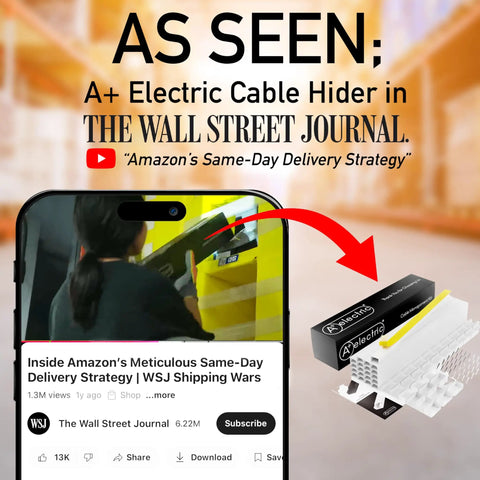 Wall Street Journal feature of Paintable White Self Adhering Cord Cover Kit With 26 Ft Of Snap On Channels for cable management
