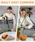 Insulated Double Layer Travel Bag For 6 To 8 Quart Oval Crock Pot Slow Cooker Keeps Food Warm On The Go Durable Carry Handles