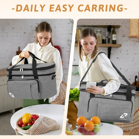 Insulated Double Layer Travel Bag For 6 To 8 Quart Oval Crock Pot Slow Cooker Keeps Food Warm On The Go Durable Carry Handles