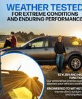 8 Inch Short Rubber Replacement Antenna Fits Dodge Avenger Dart Durango Journey Nitro Fiat 500 Jeep Compass Cherokee Grand Cherokee Liberty Renegade Chrysler 200 shown installed on vehicle in scenic landscape