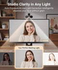 Next Level 4K Webcam With Hella Crisp 30FPS Video And Rock Solid PDAF Autofocus For Live Streamers Gamers And Vloggers featuring a monitor displaying optimal lighting settings.