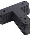 12 Pack Heavy Duty T Brackets for Wood with Premium Powder Coated Flat Post and Beam Tie Plates 6.5 by 5.7 Inches 0.15 Inch Thick