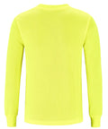 Back view of Killer Neon Yellow Security Uniform Shirt With Quick Dry Mesh Keeping You Comfy While Crushing Heavy Shifts Perfect For EMT Police Fire Rescue Crews Wanting Moisture Wicking Comfort And Dependable Everyday Fit Always.