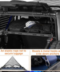 Rear Trunk Cargo Rack Basket Tray For Jeep Wrangler JK 2007 To 2026 Four Door Hardtops Heavy Duty Steel Shelf loaded with gear