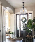Entryway with Hand Blown Glass Pendant Lighting For Kitchen Island And Dining Room Modern Farmhouse Globe Ceiling Light 11 Inch Diameter