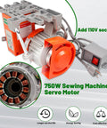 Heavy Duty 750W 110V AC Industrial Sewing Machine Servo Motor Kit with Controller and Foot Pedal close-up view