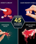 Kid-Friendly Arts And Crafts And Gross Science Kit Bundle For Kids With Mosaic Art Marble Painting Air Dry Pottery Projects And 45 Hands-On Experiments For Creative STEM Learning Fun, 45 science experiments panel