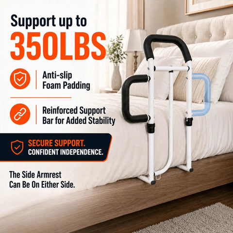 Heavy Duty Bed Rails for Elderly and Seniors Safe Bed Cane with 350LBS Capacity ASTM F318624 Certified Durable Steel Frame