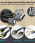 Premium 2 3 8 Inch Spring Desk Grommet And Hassle Free Cable Hole Cover For Chill Home Office Cord Management with various cables.