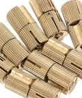 Concealed Brass Hidden Hinges Eight Pack For Jewelry Boxes And Cabinet Doors Vintage Style Close-up View