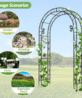 Sturdy Rust-Resistant Metal Garden Arch With Trellis For Climbing Plants 88 Inches High By 51 Inches Wide Outdoor Wedding Arch for Ceremony