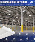 300W LED Linear High Bay Light for Warehouse And Shop 45000 Lumen Output 3 Ft Fixture Dimmable ETL Listed
