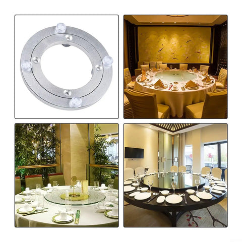 Rotating Bearing Turntable Base 5 Inch Aluminum Alloy Lazy Susan Hardware for dining table setup and cake decorating