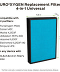 P500_F2 Universal Replacement Filter For Home Use Compatible With Colzer Mooka UNbeaten Hosome Elechomes Simpure Purifiers 14.6x11.8x1.3 Inch Size Blue HEPA Filter