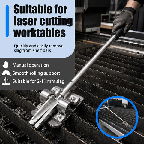 Heavy Duty Manual Cnc Dross Remover Knocks Out Stubborn Slag And Metal Buildup From Steel Tables, handheld tool for cleaning CNC worktables.