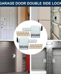 4 Pack Heavy Duty Galvanized Steel Garage Door Side Lock Latch Inside Double Deadbolt Assembly Left And Right Flip For Wood Metal Vinyl No Sweat Install And Locks It Down Tight For Maximum Security displayed on garage doors.