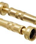 Solid Brass Hose Nozzle Set, 2 Pack Heavy Duty Garden Nozzles With 10 Rubber Washers, 3/4 Inch Universal Fit For Standard Hoses