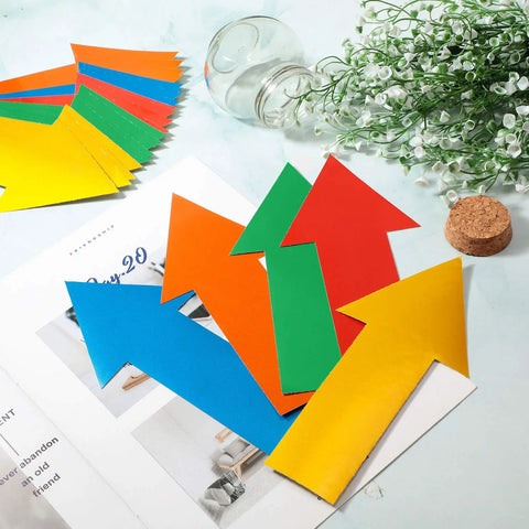 40 Piece 8 Inch Arrow Sticker Set Removable Adhesive Directional Floor Decals Waterproof Arrow Marking For Signs