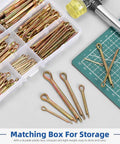136 Piece Cotter Pin Clips Set With Nine Sizes Colored Zinc Split Pins For Automotive Gearheads And DIYers Cars Trucks Lawn Mowers And Small Engine Repair M2 Through M6 A Handy Heavy Duty Assortment For Quick Durable Fits in storage box