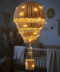 Natural Rattan Woven Hot Air Balloon Wall Decor For Nursery And Kids Room Boho Chic Dreamy Vibe With Handmade Texture And Earthy Tones