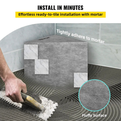 Ready To Tile Tile Shower Seat Corner Bench Waterproof Leak Proof Tileable Rock-Solid EPS Composite Construction installation