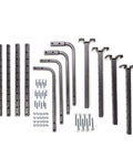 Adjustable Garage Ceiling Mount Storage Rack Kit With Ceiling Shelves 34 In By 26 In Hammertone Finish parts and hardware set