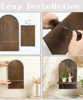 Set Of Two Boho Floating Wall Shelves For Cool Room Vibes And Rustic Display Space Featuring Dead Easy Mounting And Premium Solid Craftsmanship To Truly Level Up Your Decor Game, showcasing installation steps.