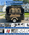 Top Tier 10ft Slick Black Mobile Food Truck For Coffee Kiosks And Pop Up Catering With Reliable Walk Up Fridge Unit Factory Direct Certified Build Ready To Hustle Hard, showing standard equipment.