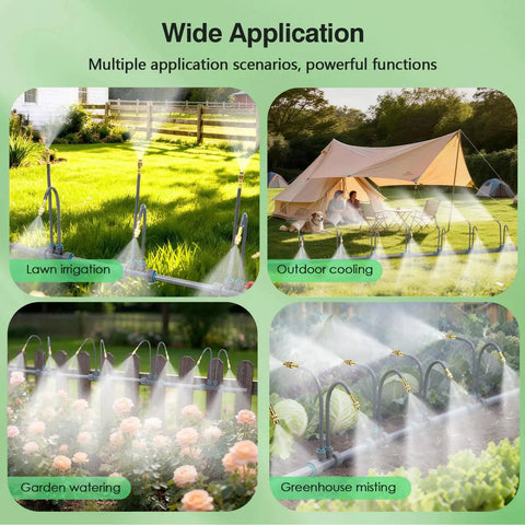 Double Head Drip Irrigation System With 360 Degree Adjustable Sprayers And 24 Nozzles for garden, lawn, greenhouse, and patio use