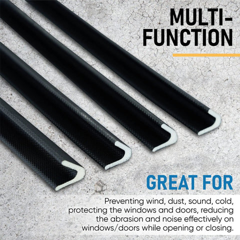 Close-up of black V Shape Weatherstripping For Doors Self Adhesive Foam Door Seal Strip showing profile and texture.